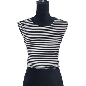 ⭐️ Monki Black and White Striped Crop Tank Top